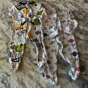 Aablexema 2 pack Footed Pajamas w/cuffs (boys) 6-9 month